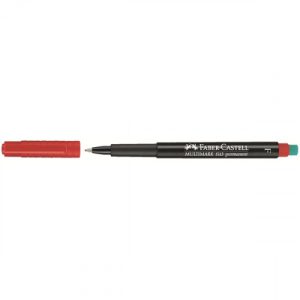 MARCADOR PERMANENTE MULTIMARK PUNTA FINA ROJO FABER CASTELL 151321