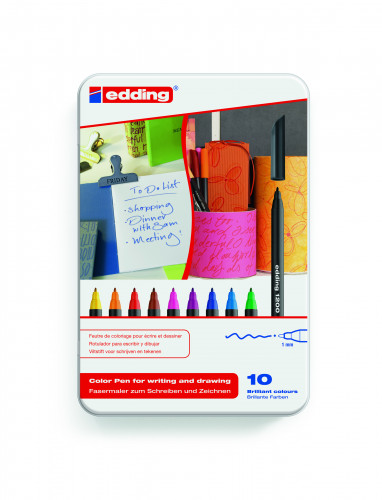 ESTUCHE 10 ROTULADORES PUNTA FINA 1200 SURTIDOS 0.5-1MM EDDING 1200-10-S