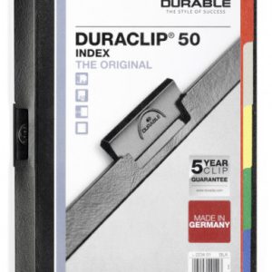 DOSSIER CON CLIP ORIGINAL INDEX A4 CAPACIDAD 50H NEGRO DURABLE 2234-01