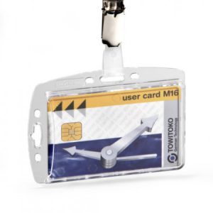 CAJA DE 25 IDENTIFICADORES RIGIDOS CON PINZA PARA TARJETAS 54X85 DURABLE 8005-19