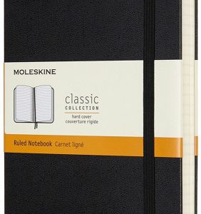 LIBRETA CLASICA MAYOR GROSOR NEGRA L (13X21CM) RAYADA TAPA DURA MOLESKINE QP060EXP