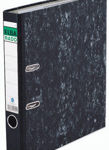 ARCHIVADOR PALANCA RADO CLÁSICO JASPEADO A4 ANCHO COLOR NEGRO ELBA 100081018