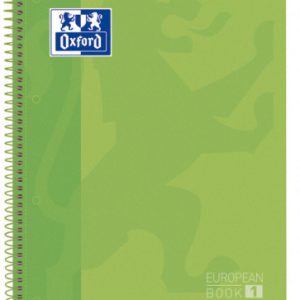 CUADERNO EUROPEANBOOK 1 TAPA EXTRADURA A4+ 80 HOJAS 5X5 COLOR VERDE MANZANA OXFORD 100430199