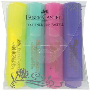 ESTUCHE 4 MARCADORES FLUOR TEXTLINER SURTIDO PASTEL FABER CASTELL 154610