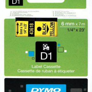 CINTA ROTULADORA D1 6MMX7M NEGRO/AMARILLO DYMO S0720790