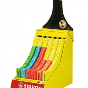 EXPOSITOR DE CARTON CON FORMA STABILO BOSS 120 UNIDADES SURTIDAS 6 COLORES TRAZO 2/5MM. STABILO 70/120-2