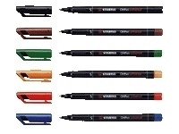 ESTUCHE 6 MARCADORES PERMANENTE P.SUPERFINA SURTIDO OHPEN UNIVERSAL 0,4MM. STABILO 841/6