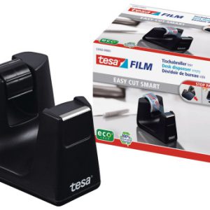 DISPENSADOR SOBREMESA "PORTARROLLOS" EASY CUT SMART PARA ROOLLOS DE 33M. NEGRO TESA 53902-00000-01