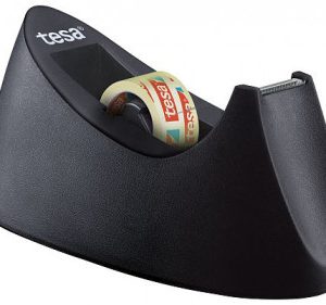 DISPENSADOR SOBREMESA "PORTARROLLOS" EASY CUT CURVE ANTIDESLIZANTE + 1 ROLLOS 19MM.X10M. NEGRO TESA 53917-00000-00