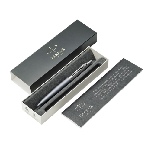 BOLÍGRAFO JOTTER XL ALEXANDRA GRIS MATE RIBETE DE COLOR CROMO PLUMÍN MEDIO TINTA AZUL PARKER 2068360 - Imagen 3