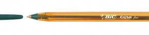 BOLIGRAFO CRISTAL FINE CUERPO NARANJA TRAZO 0,3 MM. COLOR VERDE BIC 872729