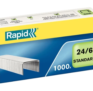 CAJA DE 1000 GRAPAS TIPO 22/6 - 24/6 GALVANIZADAS PARA GRAPADORAS DE SOBREMESA/OFICINA RAPID 24855600