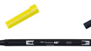 ROTULADOR DOBLE PUNTA PINCEL COLOR PROCESS YELLOW TOMBOW ABT-055