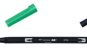ROTULADOR DOBLE PUNTA PINCEL COLOR GREEN TOMBOW ABT-296