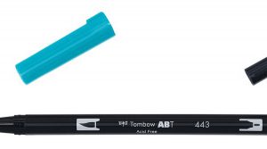 ROTULADOR DOBLE PUNTA PINCEL COLOR TURQUOISE TOMBOW ABT-443