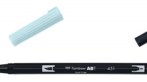 ROTULADOR DOBLE PUNTA PINCEL COLOR SKY BLUE TOMBOW ABT-451