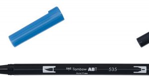 ROTULADOR DOBLE PUNTA PINCEL COLOR COBALT BLUE TOMBOW ABT-535