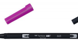 ROTULADOR DOBLE PUNTA PINCEL COLOR PURPLE TOMBOW ABT-665