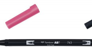 ROTULADOR DOBLE PUNTA PINCEL COLOR HOT PINK TOMBOW ABT-743