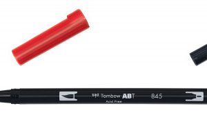 ROTULADOR DOBLE PUNTA PINCEL COLOR CARMINE TOMBOW ABT-845
