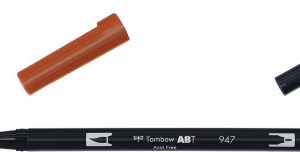 ROTULADOR DOBLE PUNTA PINCEL COLOR BURNT SIENNA TOMBOW ABT-947