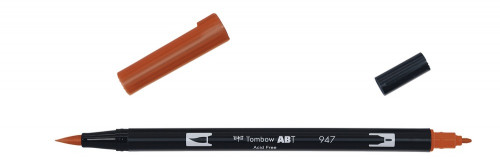 ROTULADOR DOBLE PUNTA PINCEL COLOR BURNT SIENNA TOMBOW ABT-947