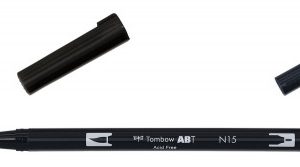 ROTULADOR DOBLE PUNTA PINCEL COLOR NEGRO TOMBOW ABT-N15