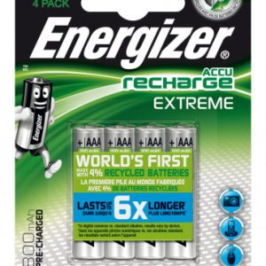 BLISTER 4 PILAS RECARGABLES EXTREME POTENCIA 800 MAH TIPO HR03 ENERGIZER E300624400