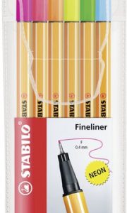 ESTUCHE ROTULADOR PUNTA FINA 0,4MM. POINT 88 CON 6 UNIDADES NEON STABILO 88/6-1