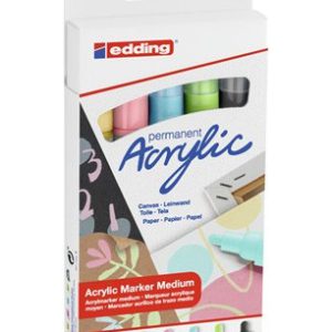 PACK 5 MARCADORES ACRÍLICOS TRAZO 2-3 MM. PASTEL. COLORES: 935, 926, 915, 917 Y 916. EDDING 5100-5-S-099