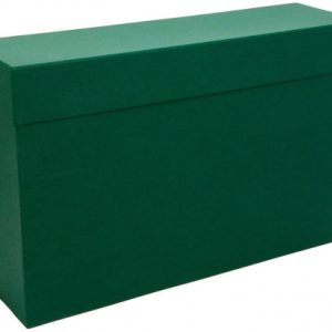 CAJA TRANSFERENCIA FOLIO CARTON FORRADO EN GELTEX (39X25,5 X11 CM) VERDE MARIOLA 1685VE