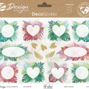 SOBRE CON 2 HOJAS 76X120MM Y 30 PEGATINAS FONDO JARDIN AVERY 54564