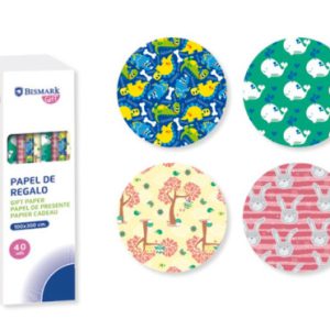 PAPEL DE REGALO INFANTIL JUGUETES 100X300 CM BISMARK 329862