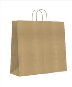BOLSA PAPEL CON ASAS KRAFT MARRON L 32X14X40 CM BISMARK 329839