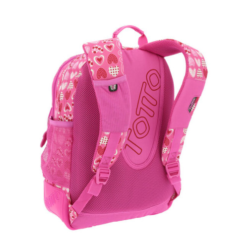 MOCHILA CRAYOLES REFUERZO CAUCHO+BOLSILLOS ROSA/CORAZONES TOTTO MA04ECO029-1710N-1I3 - Imagen 4