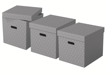 PACK 3 CAJAS GRISES 365X320X315MM ESSELTE 628289 - Imagen 3