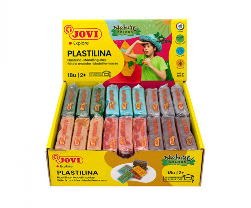 CAJA PLASTILINA 18 PASTILLAS DE 50GR GAMA NATURE COLORES SURTIDOS (3 UDS X COLOR) JOVI 70/18N - Imagen 2