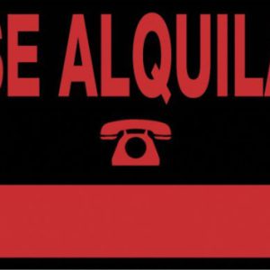 CARTEL "SE ALQUILA" 700X500 MM PVC NEGRO ARCHIVO 2000 6161 NE
