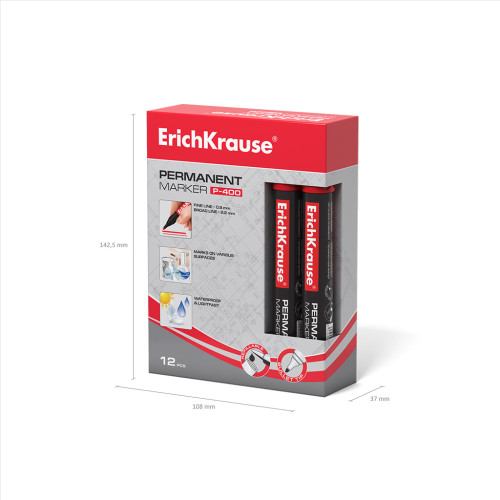 ErichKrause P-400 marcador 1 pieza(s) Punta redonda Rojo - Imagen 5