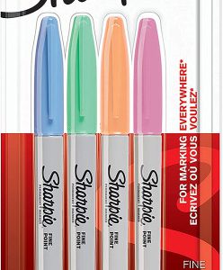 Sharpie 2065402 marcador permanente Fibre tip Azul, Verde, Naranja, Rosa 4 pieza(s)