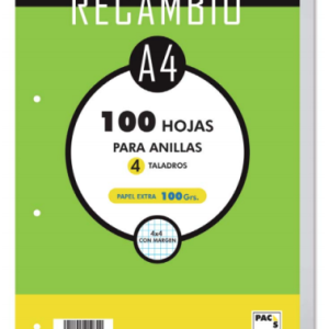 Pacsa Recambio A4 100 Hojas