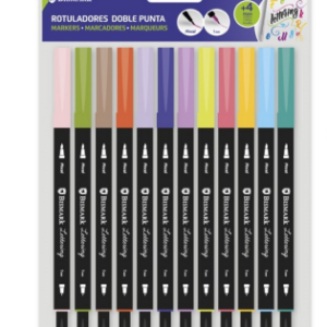 Bismark 330114 rotulador Fino/Extragrueso Azul, Marrón, Cian, Verde, Limón (color), Mauve, Naranja, Rosa, Púrpura, Rojo, Amarillo 12 pieza(s)