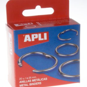 CAJA 20 UDS. ANILLAS METÁLICAS ARTICULADAS 25 MM APLI 452