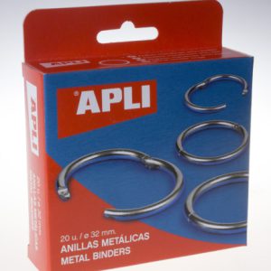CAJA 20 UDS. ANILLAS METÁLICAS ARTICULADAS 32 MM APLI 453