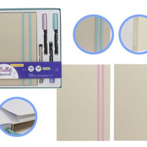 SET  LIBRETA BULLET KRAFT + ROTULADORES PINCEL Y BOLIGRAFO BISMARK INGRAF 330620