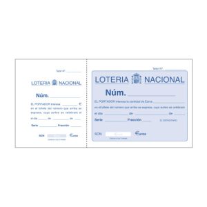 TALONARIO 100 HOJAS LOTERÍA 1/3 APAISADO SENCILLO DOHE 50015