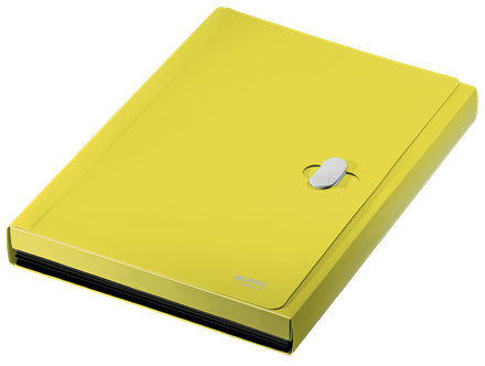 CARPETA POLIPROPILENO ACORDEON 5 POSICIONES+BOLSILLO FRONTAL BROCHE GIRATORIO A4 RECYCLE AMARILLO LEITZ 46240015 - Imagen 3