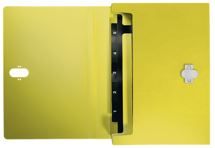CARPETA POLIPROPILENO ACORDEON 5 POSICIONES+BOLSILLO FRONTAL BROCHE GIRATORIO A4 RECYCLE AMARILLO LEITZ 46240015 - Imagen 4