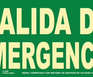 SEÑAL HOMOLOGADA SEGURIDAD SALIDA EMERGENCIA 320x150MM PVC VERDE ARCHIVO2000 6170-15H VE