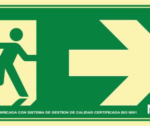 SEÑAL HOMOLOGADA SEGURIDAD SALIDA EMERGENCIA DERECHA 320x160MM PVC VERDE ARCHIVO2000 6170-16H VE